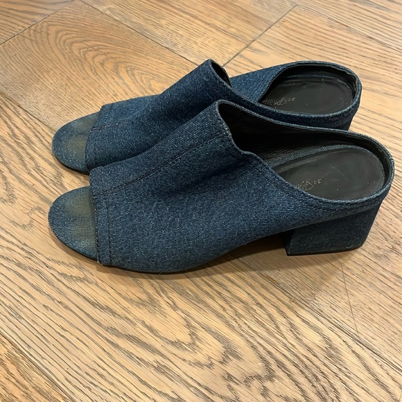 Phillip Lim Cube Dark Denim Block-heel Mule Sandal - Picture 1 of 5